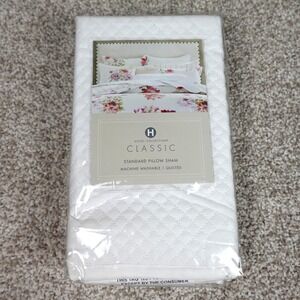 Hotel Collection Classic Jardin Standard Pillow Sham White Quilted New